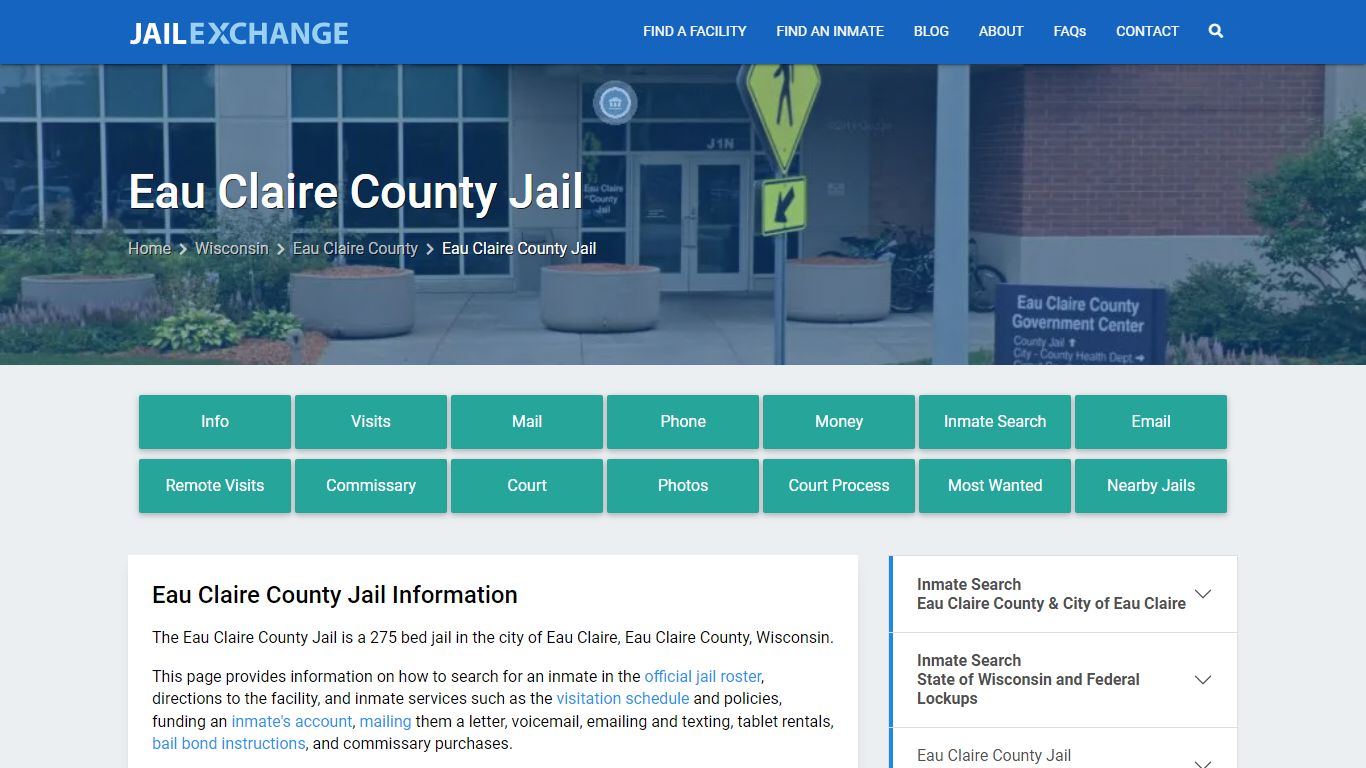 Eau Claire County Jail, WI Inmate Search, Information